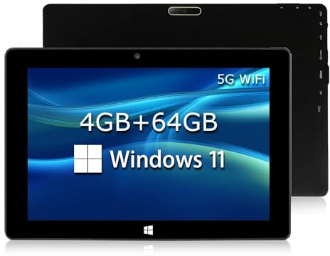 TPSPAD Tablette Tactile 10 Pouces 6GB RAM 64 Go Rom, Windows 11, HD 1280x800 IPS, 1,6 GHz, processeur, 2MP + 5MP Dual Camera, Double 3000mAh Battery, GPS, WiFi, Bluetooth 4.2, Type C, OTG