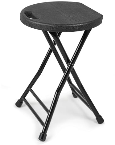 COOZMENT Folding Stool with Handle, Folding Chair,Folding Bar Stool with Non-Slip Feet,Indoor and Outdoor Foldable Stool for Adults(13×11.5×18)