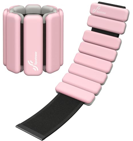 Sportneer Bärbara viktmanschetter – set om 2 (0,5 kg & 1 kg) för kvinnor och män, ankelviktsset för yoga, dans, aerobics