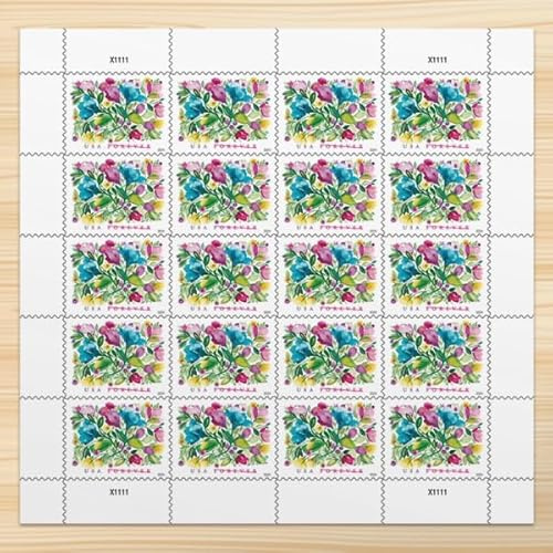 United States Postal Service Celebration Blooms Forever Postage Stamps Flowers, Garden, Love, Wedding (Sheet of 20)