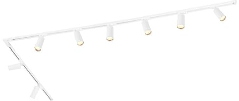 Ledvion - Track Lighting, 3m, 1-Phase, Without GU10 Light Source, White, 8 Spotlights, Ceiling Lights, gu10 led Bulbs, Kitchen Lights Ceiling, Extendable & Flexible