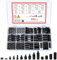Ewwtrey 280 Stück M4 Nylon Schrauben Muttern Set, Schwarz Nylon Abstandshalter Schraubenmuttern, Männlichen Weiblichen PCB Platinen Abstandshalter Kunststoff Kreuzschlitzschrauben Sortiment Kit