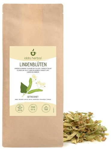 IDDA Herbal Lindenblütentee 250g, getrocknete Lindenblüten für Tee, Kräutertee, Linden Tee