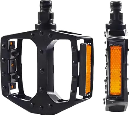 Fahrradpedale aus Aluminium für Erwachsene, Pedale Fahrrad 9/16-Gewinde mit Reflektoren