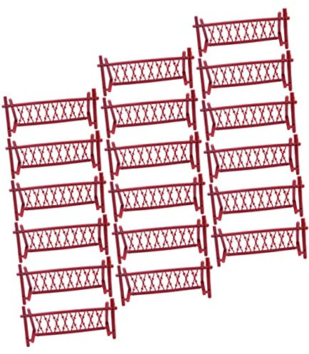 Kisangel Lot de 25 Mini Clôtures en Plastique Réalistes pour Maison De Poupée Décoration De Jardin Clôture Miniature