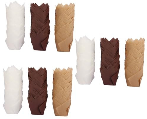 Alipis 3sets Tulip Cupcake Wrappers Paper Liners Tulip Muffin Wrappers Baking Trays Multi-Purpose 150pcs*3