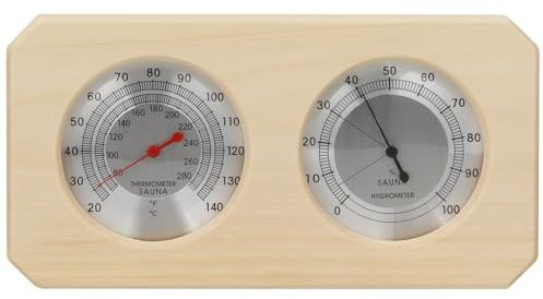 Thermomètre et hygromètre de sauna 2 en 1 en bois pour surveillance de la température et de l'humidité