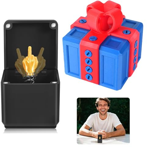 Regalo Con Dito Medio Scatola Regalo Con Dito Medio Decorazione da Scrivania Divertente Scatola Regalo Scherzosa Regalo a Sorpresa A Forma di Dito Scherzo Pop-Up (Blu + Rosso)