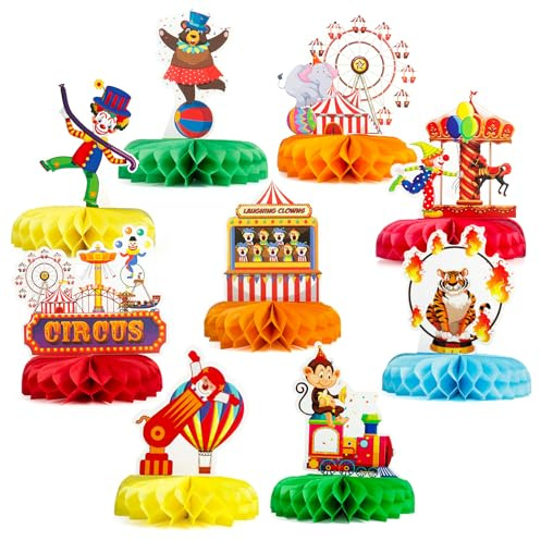 Decoración de mesa para carnaval, payaso, 9 unidades, decoración de mesa, bolas de panal de abeja, payaso, decoración para fiestas de circo, fiestas de carnaval