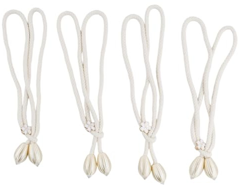 4 Pcs Fermatende, Fermatende Regolabili Per Tende, Fermatende In Cotone E Lino, Fermatende Color Crema, Adatti Per Casa, Soggiorno, Ufficio E Camera Da Letto