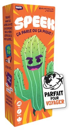 Tailemi SPEEK – Jeu d’Ambiance Rapide et Drôle - Jeu de Société Famille & Amis - 2 à 6 Joueurs - 10 Minutes 11 Ans Garçons et Filles - Jeu de Voyage et de Poche idéal