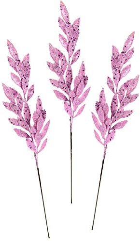 Flair Flower Ramo di Natale Artificiale con Glitter e Pietre Decorative, Ramo Decorativo per composizioni Natalizie, Corona dell'avvento Decorativa, Fiore Singolo