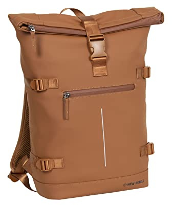 New Rebels Unisex-Erwachsene William-Riverside Backpack Rolltop 17L Rucksack, Cognac, 29x13x45cm
