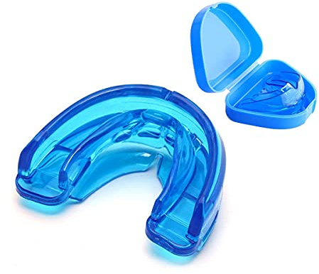 Youth Mouth Guard Football Sport Mouthguard, Premium Quality No Boiling Required，Suitable for Basketball, Wrestling, Taekwondo, Jujitsu and Karate (Blue)