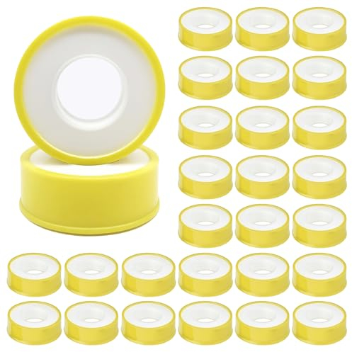 Vegena Lot de 30 rouleaux de ruban d'étanchéité PTFE - En téflon - Pour filetage PTFE - 12 mm x 0,1 mm x 12 m
