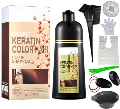Eterna Vida - Eterna Vida Color Dye Shampoo 6 in 1, Kurvesbyjanet Shampoo Eternavida Cubre Cana, Natural Plant Herbal Hair Coloring Shampoo, 5 Minutes White Hair Turns to Black