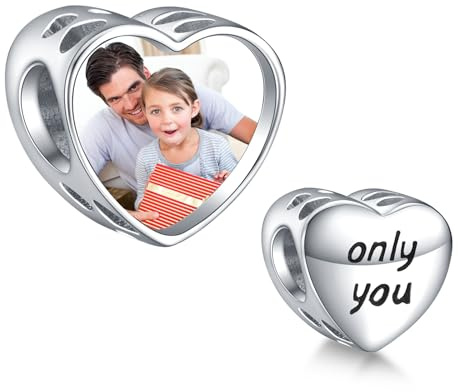 NINGAN Foto personalizada encanto personalizado letra personalizada 925 plata esterlina solo tú encanto cuatro disparos compatible collar de brazo femenino