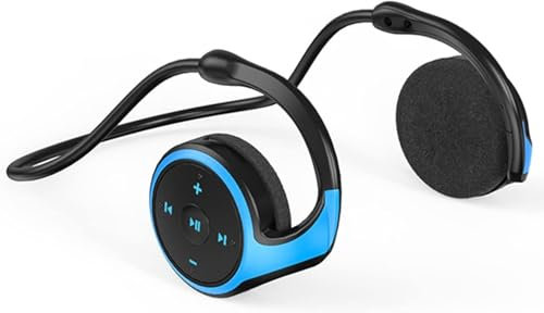 SUJAHHUJIQ Auriculares Bluetooth 5.0, ligeros, pequeños, plegables, inalámbricos, a prueba de sudor, con micrófono, ranura para tarjeta TF