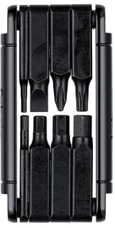 Fabric 8 en 1 – Outil multifonction pliable pour vélo : 8 en 1 – clés hexagonales, couple, tournevis – Outil de réparation de vélo compact – Noir