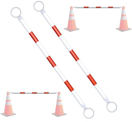 Conos De Tráfico Retráctiles, Conos De Seguridad Extensibles, Barrera De Tráfico Ligera, para Estacionamiento Y Construcción De Carreteras. Cono No Incluido (Rojo Y Blanco).(R/6pcs)