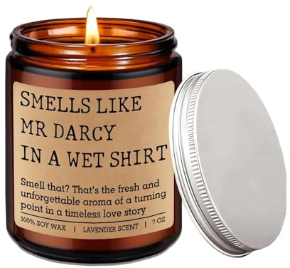 Pride and Prejudice Gifts 7oz Scented Candles Romantic World Classics Candles Gifts for Women Mr Darcy Scented Candles Book Lovers Gift (Lavender)