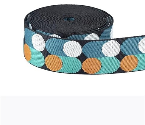 WEOKDFHA sadelgjord polkaprickiga band för väskbälte nylon gör-det-själv hantverk ryggsäck rem tillbehör 5 meter 25/50 mm (2 tum-gul cyan)