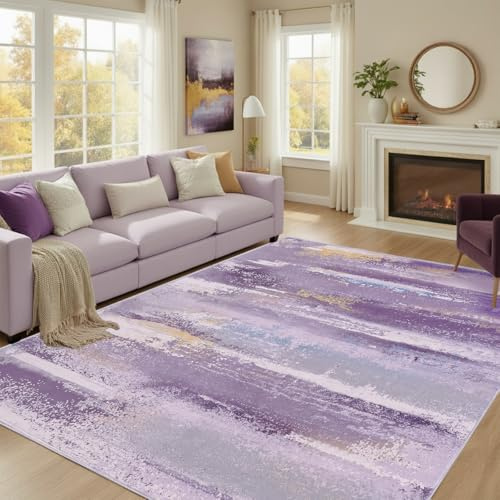 Teppich Wohnzimmer Violett 160x230cm Abstrakelte Teppiche Schlafzimmer