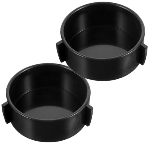 TOYANDONA 2 Pezzi Ciotola per Alimentazione Rettili in Ceramica Nera, Facile da Pulire Senza Odore, per Acqua e Cibo di Lucertole e Ricci in Terrario