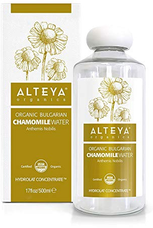 Alteya Organic Kamillenwasser 500 ml - USDA-zertifiziertes Bio-Blumenwasser, dampfdestilliert aus frischen Anthemis-Nobilis-Blumen - Hydratierend, beruhigend und beruhigend