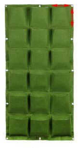 VOANZO Fioriera verticale da giardino tasche multiple appendere alla parete per uso in ambienti interni ed esterni fioriera per erbe aromatiche, 18 tasche (50 x 100 cm)