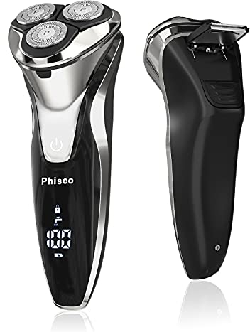 Phisco Elektrischer Herrenrasierapparat mit Präzisionstrimmer: Feucht- und Trockenrasur, IPX7 wasserfest, Gleitender Klingenkopf
