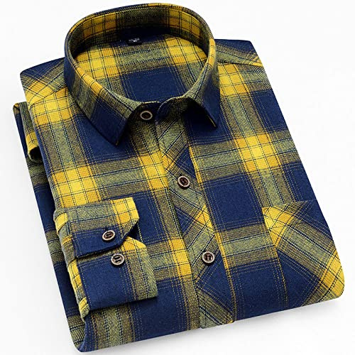 Camice Uomocamicia Di Flanella A Manica Lunga Da Uomo Camicia Termica Tartan Camicia Gialla Da Uomo Vestibilità Regolare Da Boscaiolo Comoda Giacca A Quadri Camicia Da Lavoro Casual Per Uomo Ragazz