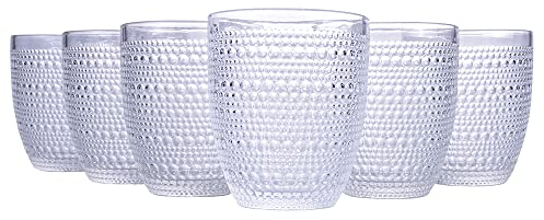 Set 6 bicchieri acqua 325 ml in vetro lavorato, Roma