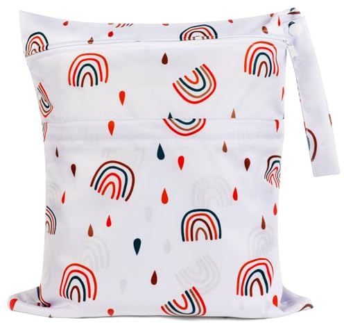 Vicloon Wetbag Borsa per Pannolini Lavabili, Borsa per Pannolini Impermeabile Riutilizzabile, Wet Bag Borsa Wetbag Pannolini con Doppia Cerniera Contenere i Pannolini per Bambini Vestiti Sporchi