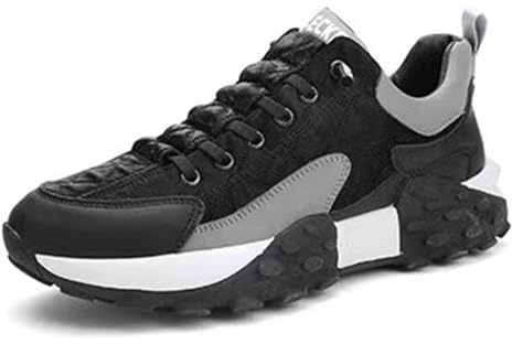 Sneaker Ortopedica Comfort da Uomo, Scarpe da Tennis da Uomo Slip On Running Antiscivolo Traspiranti, per Passeggiate su Roccia, Trail Running(Black,10/46)