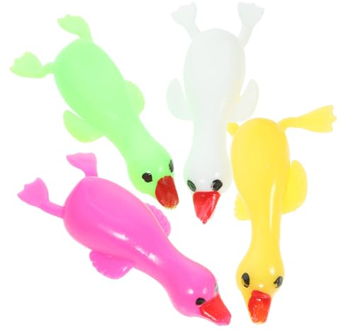 CORHAD 10 Stück Finger Flick White Goose Spielzeug Partygeschenk Dehnbares Spielzeug Studenten Belohnungen Dekompressionsspielzeug Stretch Fliegendes Spielzeug Goodie Bag Stuffer