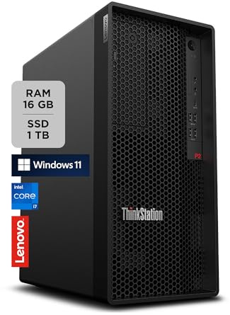 Lenovo - Workstation Desktop ThinkStation P2 Tower, PC Fisso Ufficio con Windows 11 Pro, Intel Core i7-14700, RAM 16GB DDR5, 1TB SSD NVMe - Computer con Espandibilità PCIe