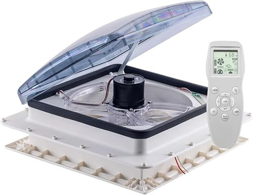 feeoveo Dachlüfter Wohnmobil Automatischer Regensensor für Schutz bei Regen Leistungsstarker Abluftlüfter mit 10 Geschwindigkeitsstufen 12V