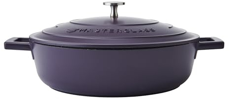 MasterClass Cast Aluminium Casserole Dish With Self-Basting Lid Premium Quality Lightweight Non-Stick Medium Round Blue, Hob To Oven Cooking Pot For Family Meals Curries Dishwasher Safe, 28cm, 4L