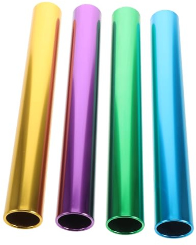 PENIKOKO Palos Diámetro al de Relevos Aluminio Carreras Aleación Electrochapado 38mm, 4 Piezas para Competición Profesional Aire Libre