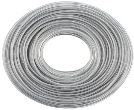 DIYEAH Fil de Coupe pour Débroussailleuse Acier Corde Résistante pour Tondeuse Ligne pour Pelouse et Jardin Fil Galvanisé Haute Résistance Facile à Installer