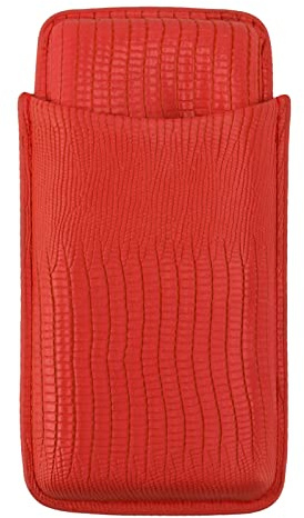 Aramox Porta Cigarros Estuche para Cigarros de Viaje de Cuero Artificial Capacidad para 3 Costuras Precisas Bolsillo Frontal para Cortador Transporte Portátil para Hombres Bolsillo para Chaqueta de