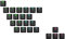 Geeky Gummiertes Tastenkappen-Set | Double Shot Translucent | ABS + TPR | OEM-Profil für mechanische Gaming-Tastatur (Schwarz, 23 Tasten)