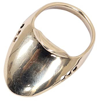 RORPOIR Professional Archery Thumb Ring 1.77X0.98X0.59 Inch Wear-Resistant Brass Finger Guard with Pad and Ropes for Traditional Bow Shooting Protective Gear
