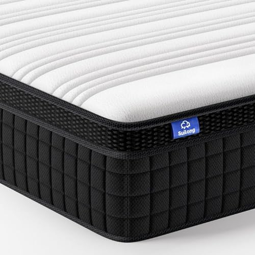 SuiLong Matratze 180x200 H3 H4 Härtegrad Mittelfest Höhe 25cm Federkernmatratze Öko-Tex Zertifiziert Orthopädische Taschenfederkernmatratz mit Komfortschaum für Kinder und Erwachsene