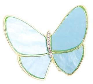Spilla di Cristallo con Strass Spilla con conchiglia a farfalla e diamanti Spilla per insetti da donna Accessori per tuta Corpetto blu