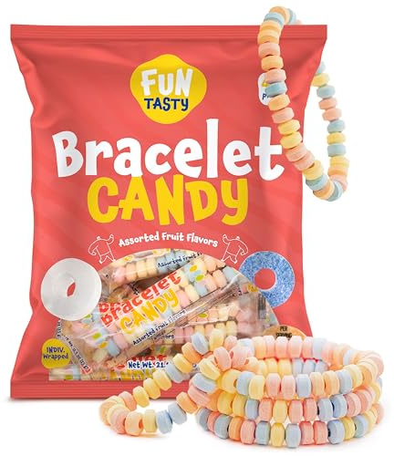 Candy Bracelets - 40 Count Pack - Bulk Candy Individually Wrapped - Easter Candy for Goodie Bags, Party Favors, and Classroom Rewards - Easter Eggs Fillers