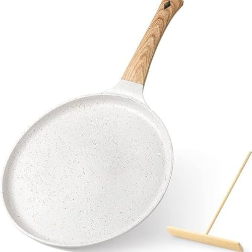 Non Stick Dosa Tawa Crepe Pan, Aluminium Induction Pan, Pancake Flat Skillet, Maifan Stone Tortilla Crepe Pan, 10 inch