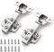 2 Pcs Kitchen Cupboard Hinges Soft Close Cupboard Wardrobe Doors Hinges Full Overlay Mute Cabinet Hinges Folding Doors Hinge with Screws