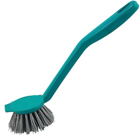 PARENCE.- Cepillo de Fregar con Mango - 20cm de Longitud, cerdas semiduras y compactas - fácil Almacenamiento, ergonómico, Limpieza - Color Aleatorio